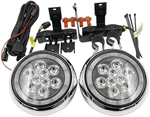 BRAND, CATEGORY, DRIVING, FOG & SPOT LIGHTS, NJSBYL, NJSBYL F60 Countryman Led Rally DRL Daytime Running Light For 2017-2020 Mini Cooper Countryman F60 Led Fog Lamps Light with Halo Ring DRL Driving Running Lights Chrome Shell