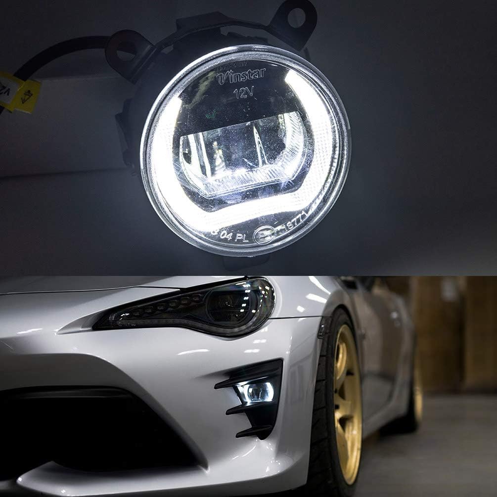 BRAND, CATEGORY, DRIVING, FOG & SPOT LIGHTS, NJSBYL, NJSBYL GT86 LED Fog and Daytime Running Light Kits for 2017 2018 2019 2020 T0yota 86 Xenon White LED Fog Halo Ring Driving Light Kit & DRL light + Fog Lamps Bezel Covers