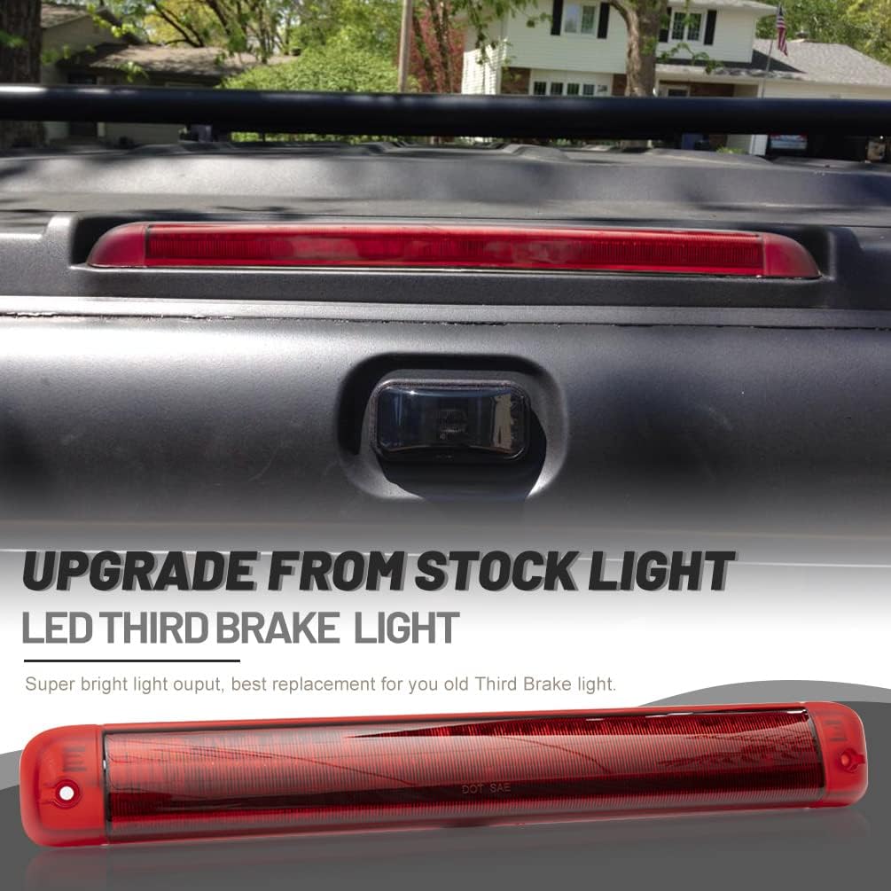 BRAND, CATEGORY, HIGH MOUNT STOP LIGHTS, NJSBYL, NJSBYL H2 LED High Mount Stop 3rd Brake Light for 2003-2009 H'ummer H2 Third Brake Lights Red LED Pickup Rear-up Center Cab Roof High Mount Stop Lamps Black Red Lens OEM 15145321 15755976