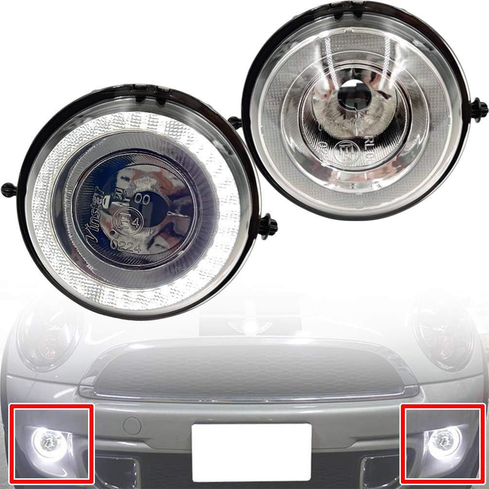 BRAND, CATEGORY, DRIVING, FOG & SPOT LIGHTS, NJSBYL, NJSBYL LED Daytime Running Lights for MINI Cooper Clubman R55/Hatch R56/Convertible R57/R58 Coupe/Roadster R59/Countryman R60/Paceman R61 F56 Xenon White LED DRL Halo Ring Parking&Position&Fog lights