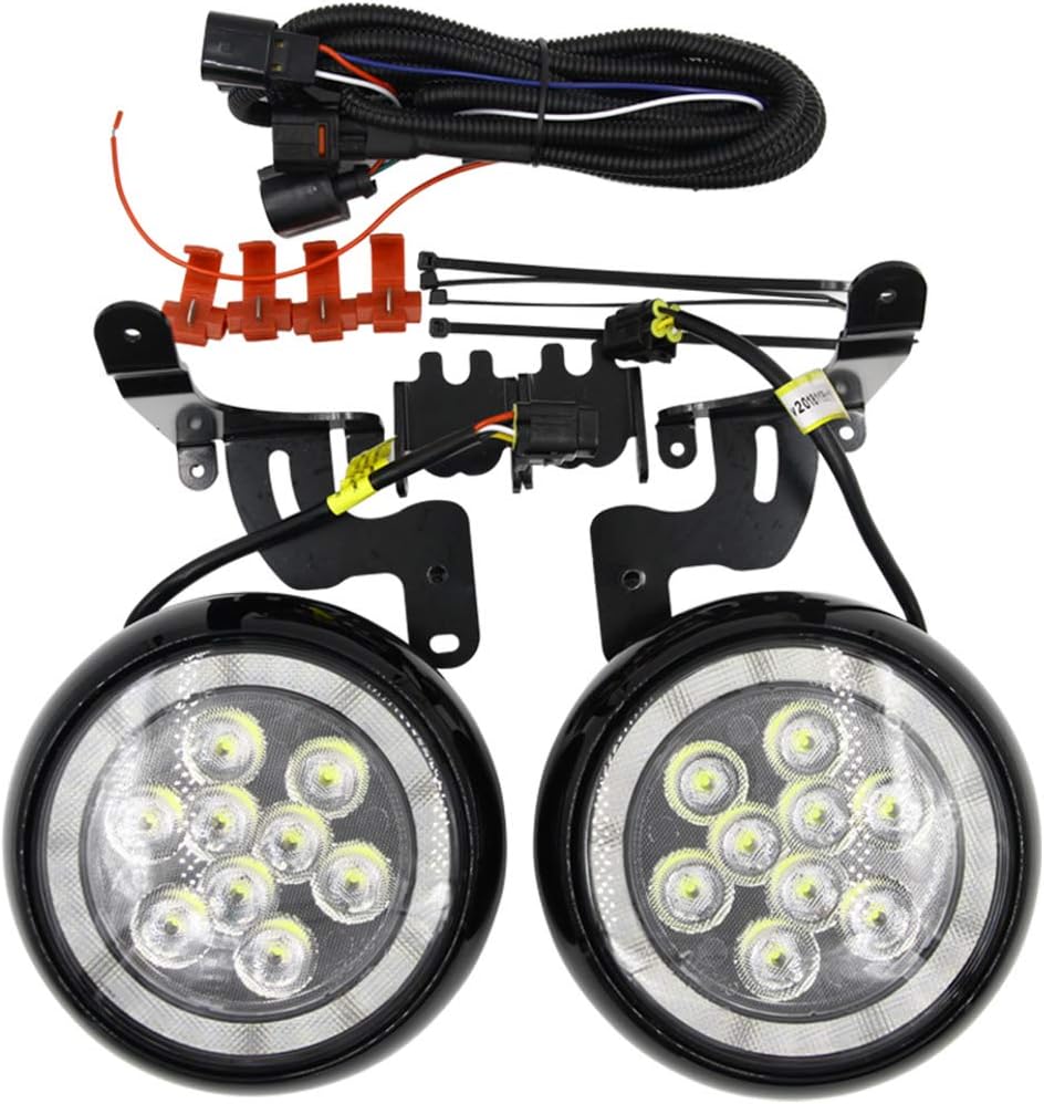 BRAND, CATEGORY, DRIVING, FOG & SPOT LIGHTS, NJSBYL, NJSBYL R50/R52/R53 LED Rally DRL Driving Light for 2001 2002 203 2004 2005 2006 Mini Cooper Hardtop/Convertible/Hatchback with Halo Ring Led Daytime Running Light Parking/Position/Fog Lamps