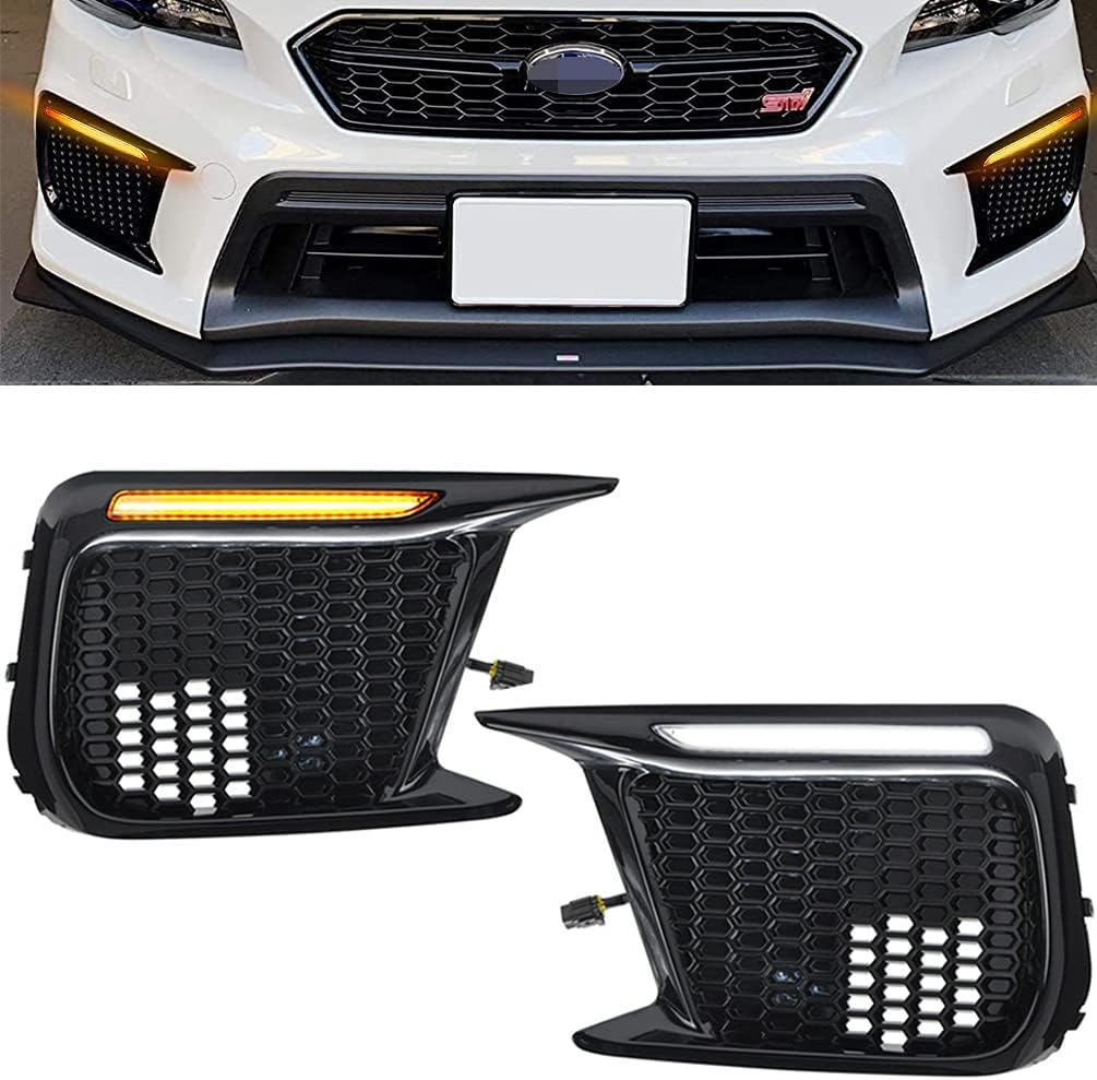 BRAND, CATEGORY, DRIVING, FOG & SPOT LIGHTS, NJSBYL, NJSBYL Switchback Sequential LED DRL/Turn signal Light Kits for subru WRX & subru WRX STI 2018 2019 2020 Bumper Dynamic Amber LED Turn Signals White LED Daytime Driving Running Lights