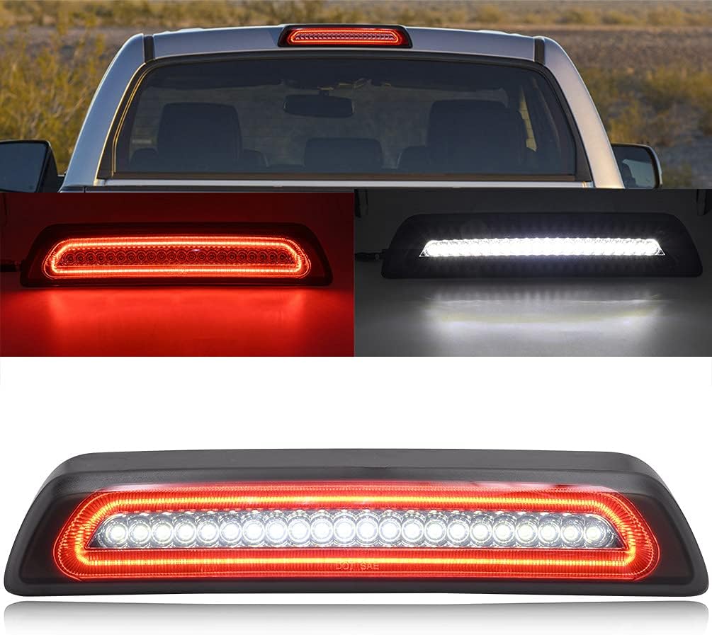 BRAND, CATEGORY, HIGH MOUNT STOP LIGHTS, NJSBYL, NJSBYL Tundra LED High Mount Stop Lamp for 2007-2021 Tayota Tundra Red LED 3rd Brake Light Xenon White LED Reverse Lights Cab Roof Cargo Lamps Lights Red Lens OEM 815710C050