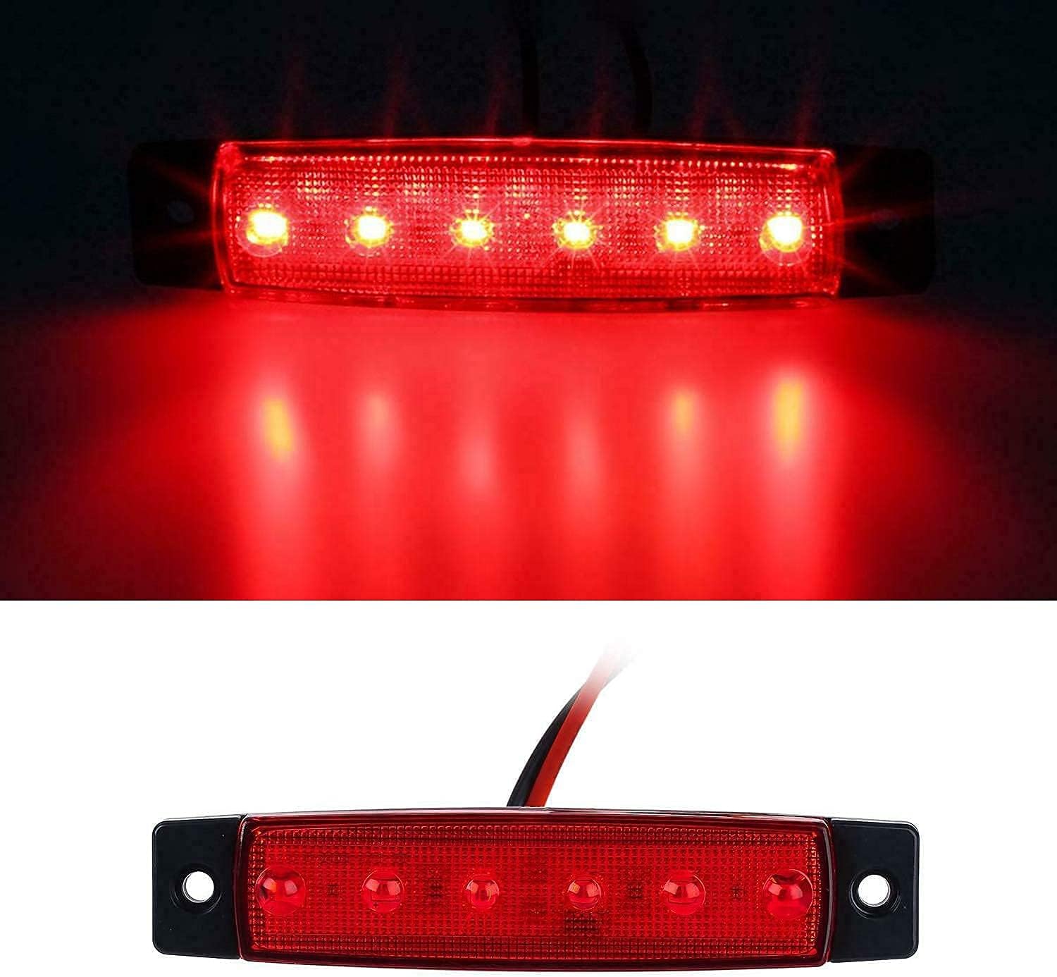 BRAND, CATEGORY, INTERIOR LIGHTS, PSEQT, PSEQT 3.8'' LED Boat Interior Strip Lights Marine Courtesy Deck Transom Navigation Light Red (10Pcs) + 100FT/30M 22AWG 2pin Extension Cable Wires Cord (1Pcs)