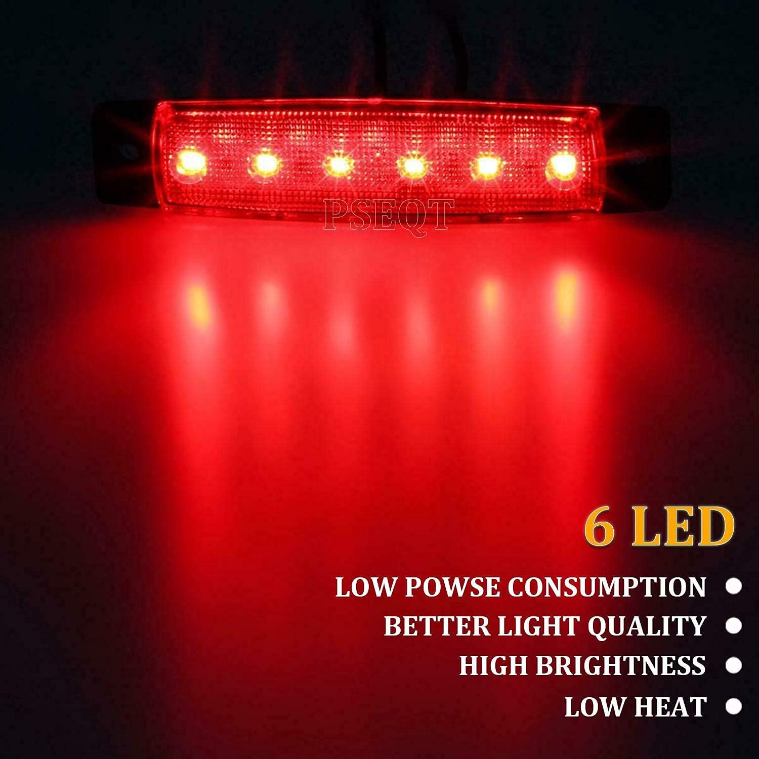 BRAND, CATEGORY, NEON ACCENT LIGHTS, PSEQT, PSEQT 3.9'' LED Rock Strip Lights Car Exterior Underglow Wheel Fender Light Red (10Pcs) + 100FT/30M 22AWG 2pin Extension Cable Wires Cord (1Pcs)