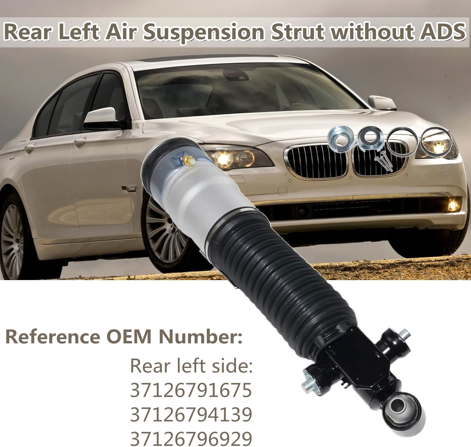 AIR SUSPENSION KITS, BRAND, CATEGORY, WEONEFIT, Pair Rear Air Suspension Strut without ADS Replacement for BMW F01 F02 740i 750i 750 760Li 2009-2014 OE# 37126796929 37126796930 37126791675 37126791676 -Rear Air Shock Absorbers