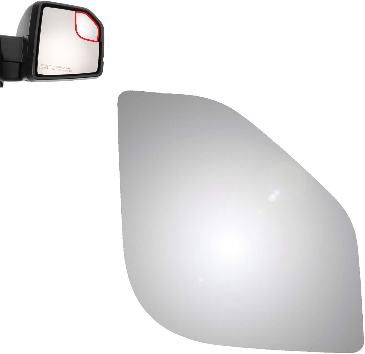 BRAND, CATEGORY, EXTERIOR MIRROR REPLACEMENT GLASS, UO21, Passenger Side Mirror Glass Replacement for FORDF-150 2015-2019 -Upper