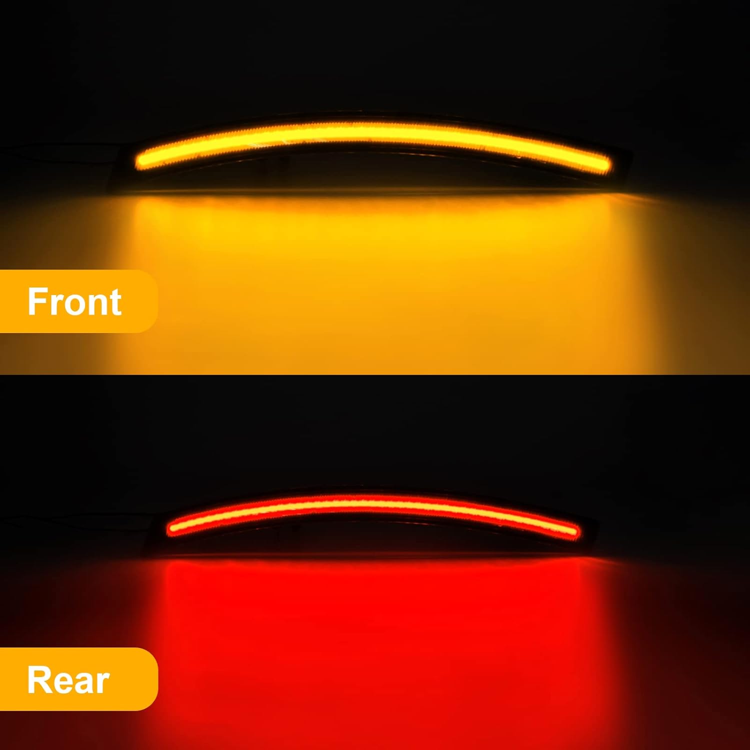 BRAND, CATEGORY, R&F AUTO, SIDE MARKER ASSEMBLIES, R&F Auto 4PCS Smoked Lens LED Front Rear Side Marker Lights Compatible with Corvette C7 (2014-2019) /Grand Sport/Stingray/Z06 /ZR1 Amber Red LED Sidemarker Lamps Bumper Turn Signal Lights