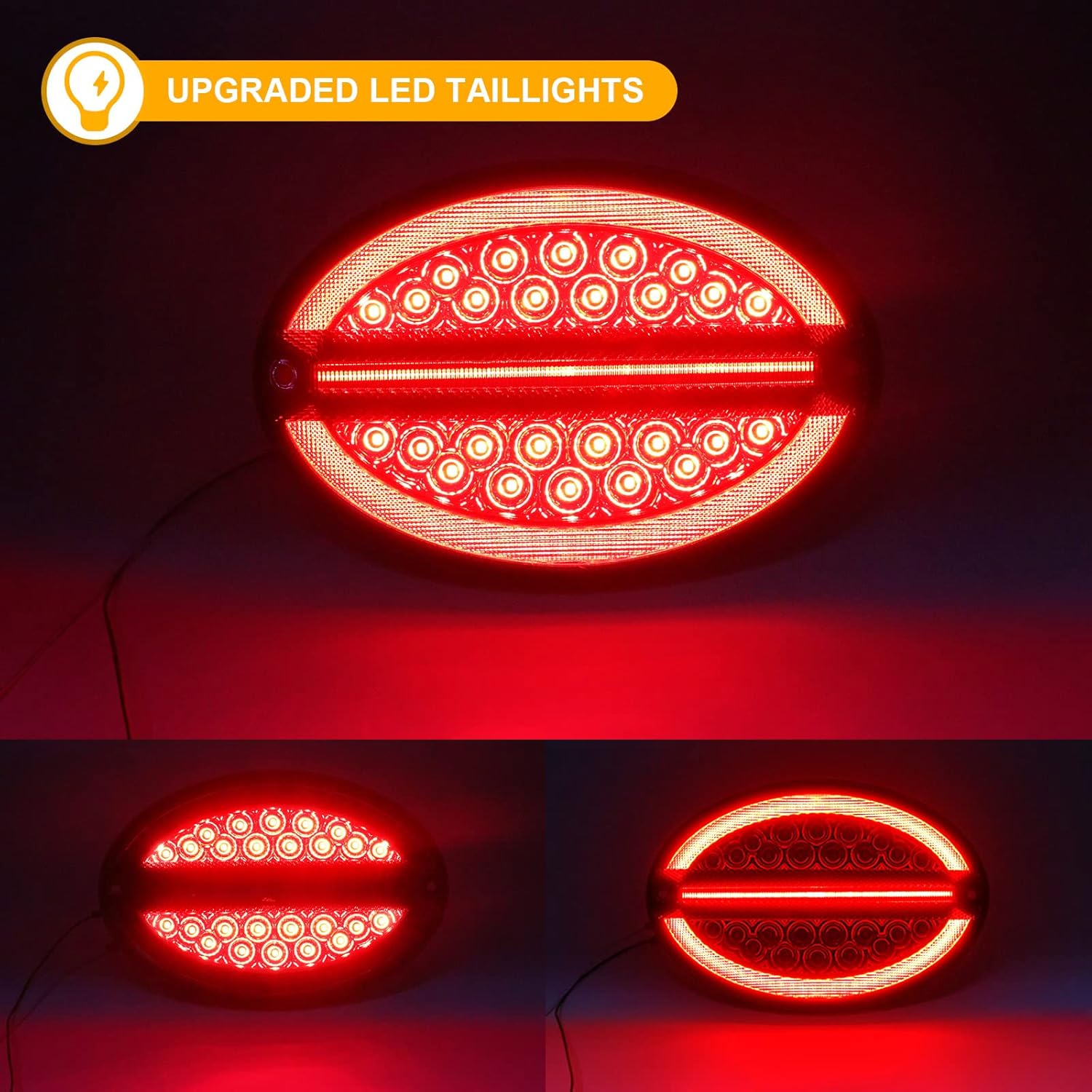 BRAND, CATEGORY, R&F AUTO, SIDE MARKER ASSEMBLIES, R&F Auto 4PCS Smoked Lens LED Halo Tail Lights & 2PCS Rear Side Marker Lights Replacement for C5 Corvette 1997-2004