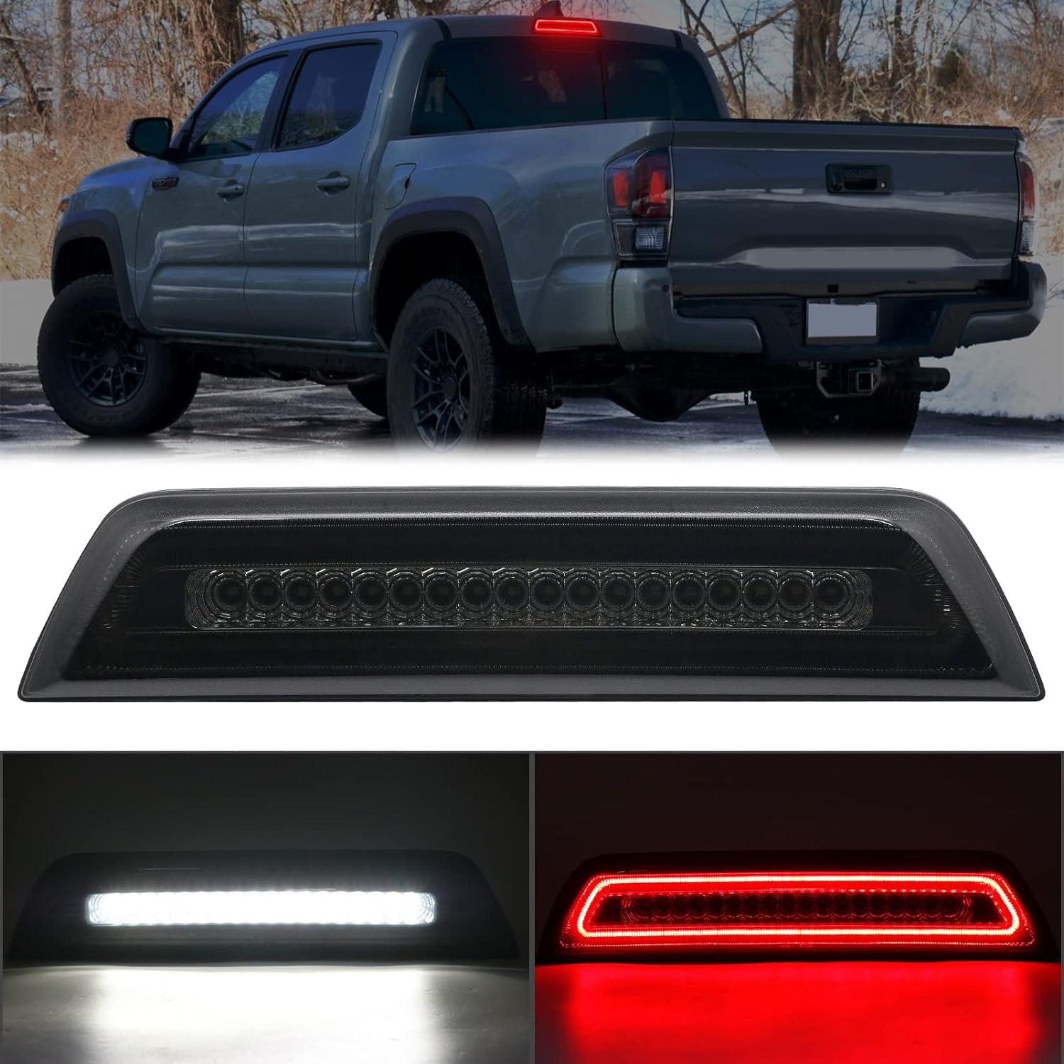 BRAND, CATEGORY, HIGH MOUNT STOP LIGHTS, R&F AUTO, R&F Auto LED 3rd Brake Light & Tag Lamp Replacement for 2016-2023 Tacoma (For Double Cab ONLY)