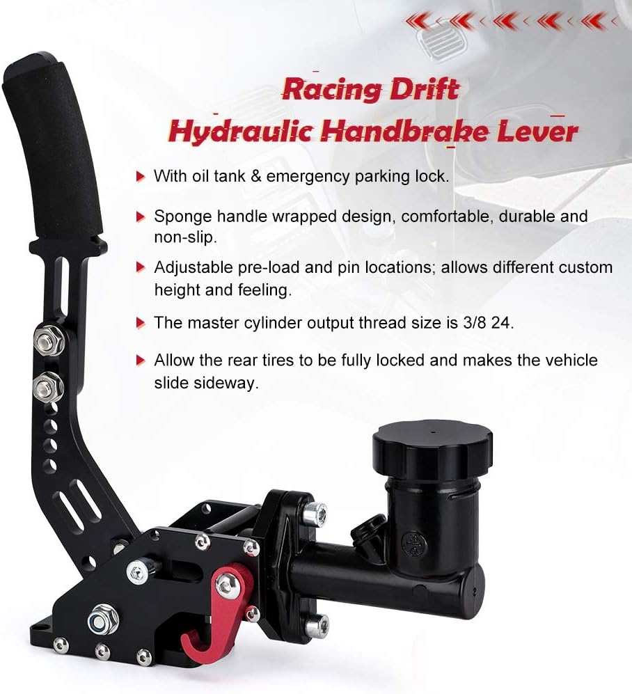 BRAKE, BRAND, CATEGORY, PQY, Racing Hydraulic Drift Handbrake Gear Lever W/Oil Tank Hydro E-Brake Rally 3/4 0.75Bar 3/8-24 Parking Adjustable Brake Red