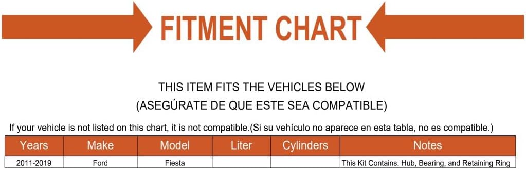 BRAND, CATEGORY, HUB ASSEMBLIES, SAWYER AUTO, Replacement Front Wheel Hub Repair Kit Mechanics Choice for 2011-2019 Ford Fiesta