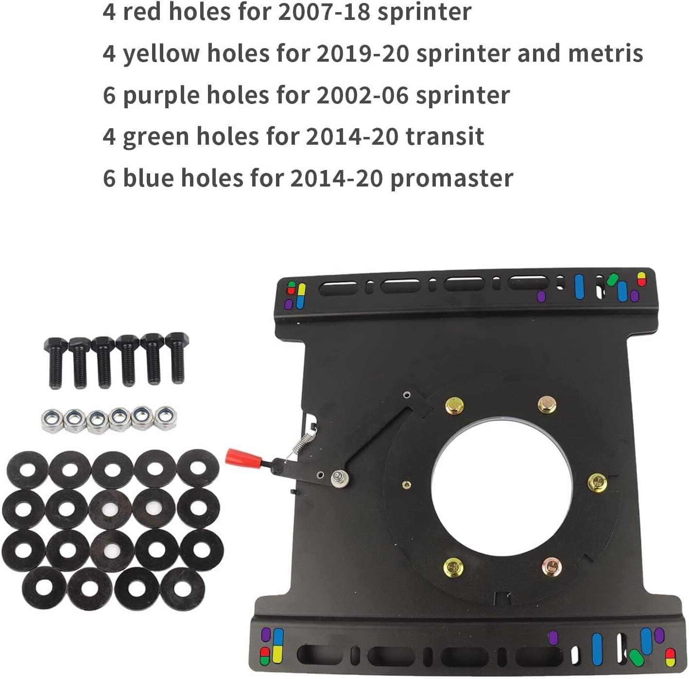 BRAND, CATEGORY, SEATS, WEONEFIT, Right Passenger Seat Swivel Base Replacement for Ford Transit 150 250 350 RV SwivelFTP004