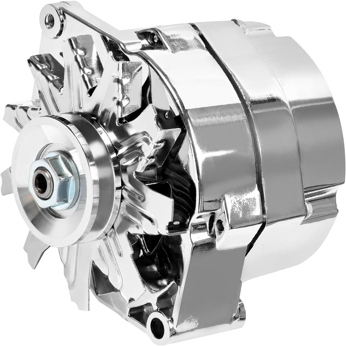 ALTERNATORS, BRAND, CATEGORY, SCITOO, SCITOO New Alternator for 120Amp Chrome 3 Wire Self Exciting Street Rod GM 305 350 BBC SBC