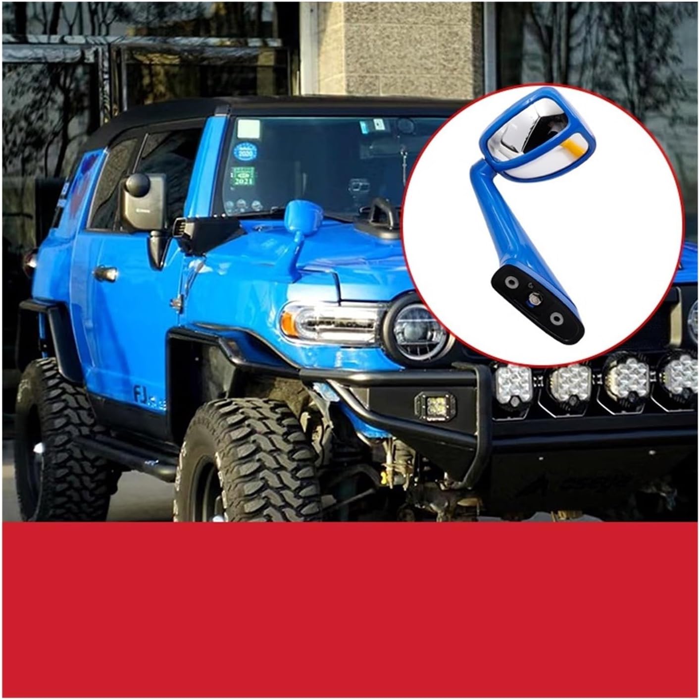 BRAND, CATEGORY, EXTERIOR MIRRORS, KLUFO, Sand Board Mirror Right Side Hood Fender Blind Spot Rearview Mirror Wide-angle Biconvex Lens Modification，Compatible For Toyota FJ Cruiser (Color : Blue)