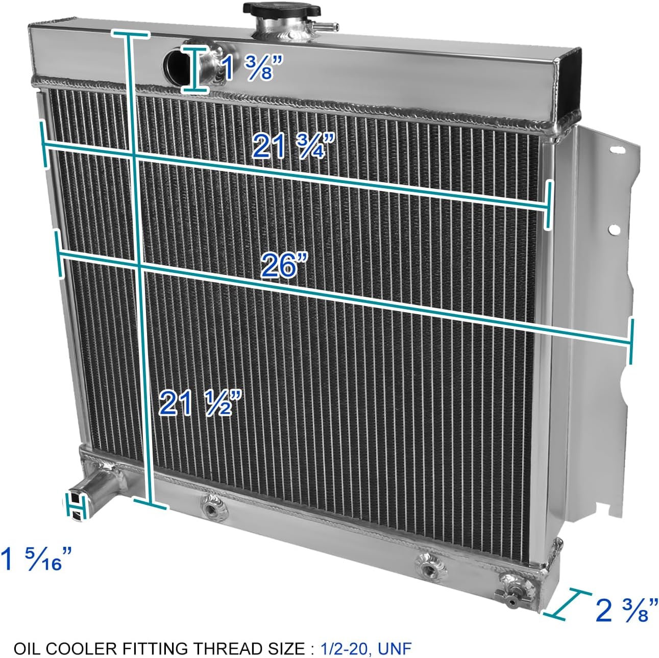 BRAND, CATEGORY, RADIATORS, SPEC-D TUNING, Spec-D Tuning 3 Row Core Aluminum Racing Radiator Compatible with 1966-1969 Dodge Charger, Dart