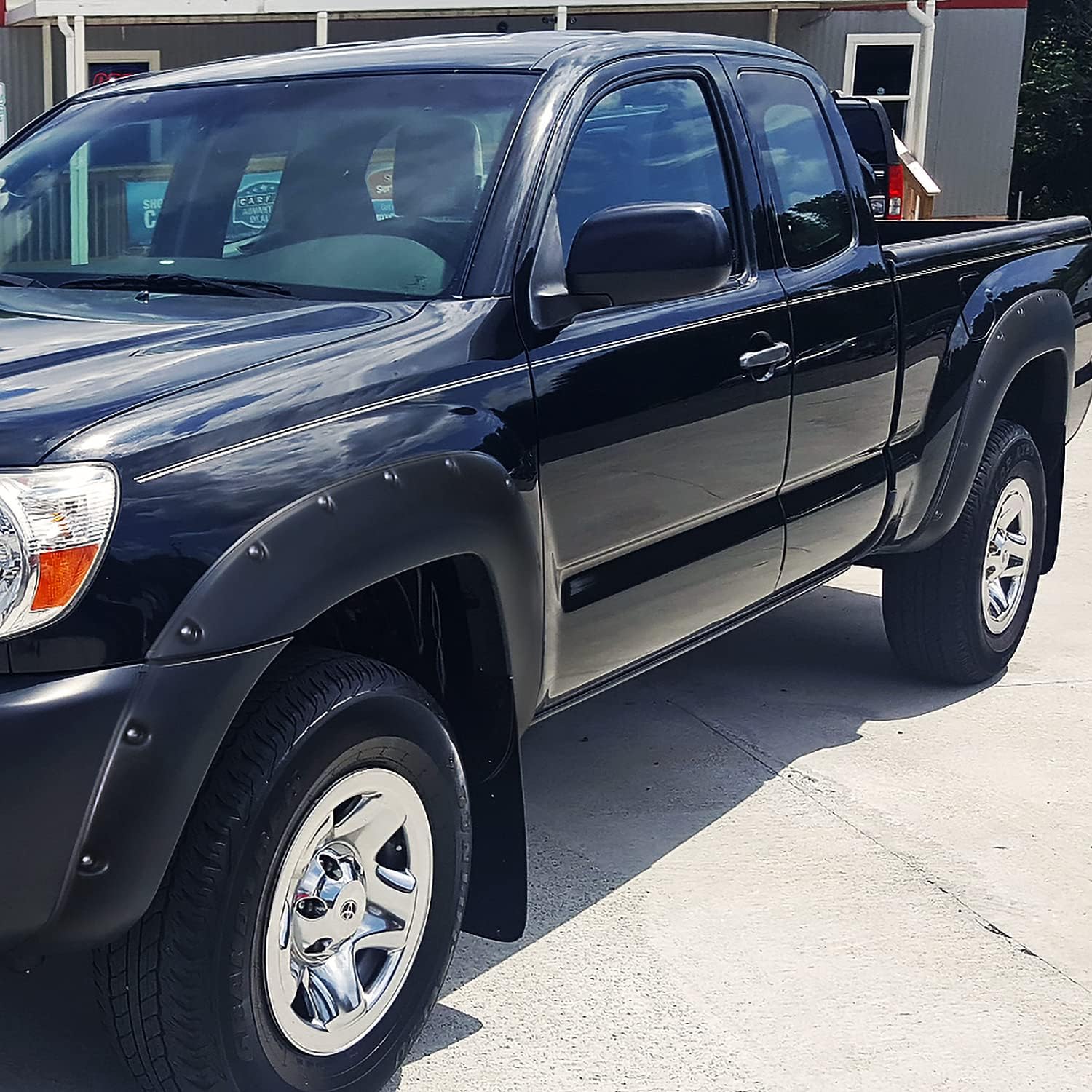 BRAND, CATEGORY, FENDER FLARES, SPEC-D TUNING, Spec-D Tuning 4PC Front + Rear 6' Pocket Style Bolt On Rivet Fender Flares Smooth Compatible with 2005-2011 Toyota Tacoma