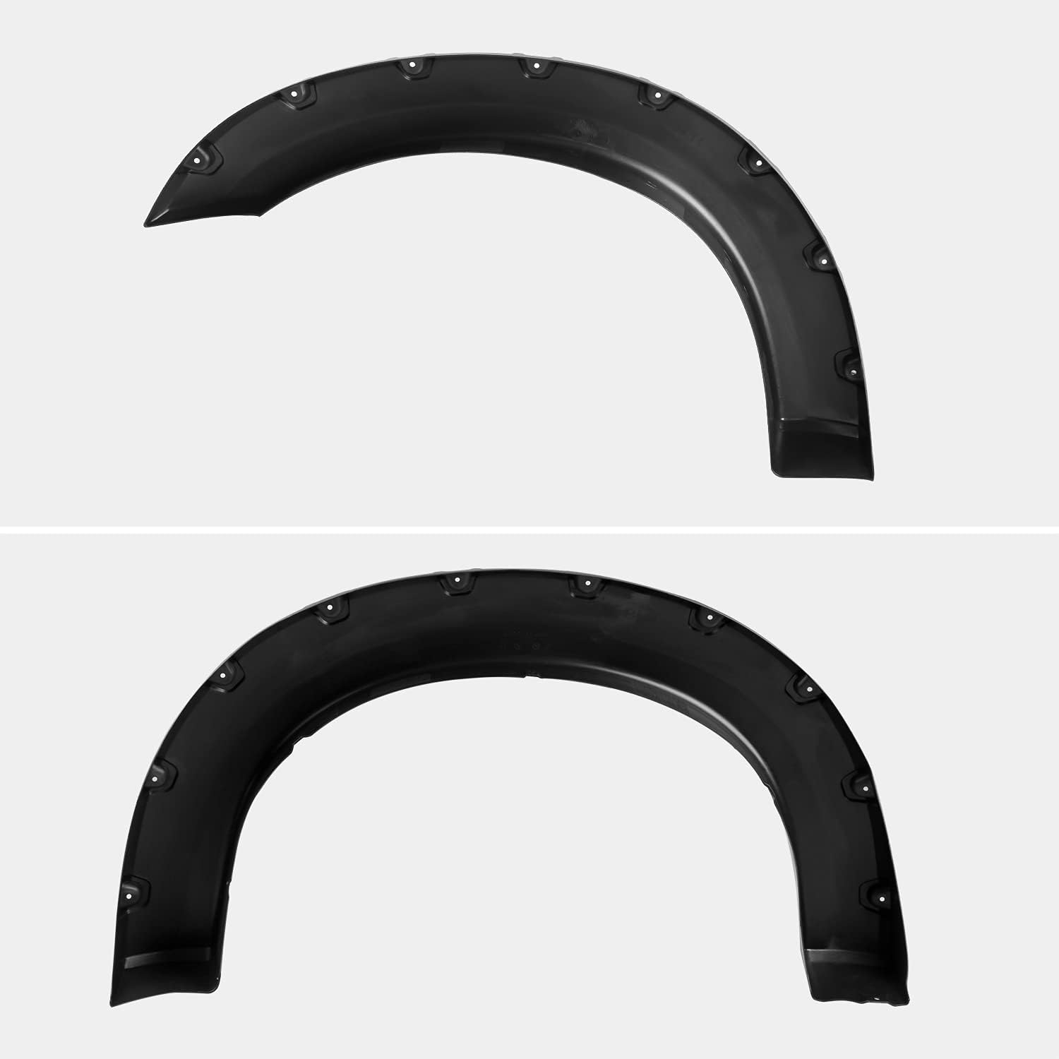 BRAND, CATEGORY, FENDER FLARES, SPEC-D TUNING, Spec-D Tuning 4PC Front + Rear Black Fender Flare Wheel Cover Compatible with 1999-2007 Ford F250 F350 F450 Super Duty