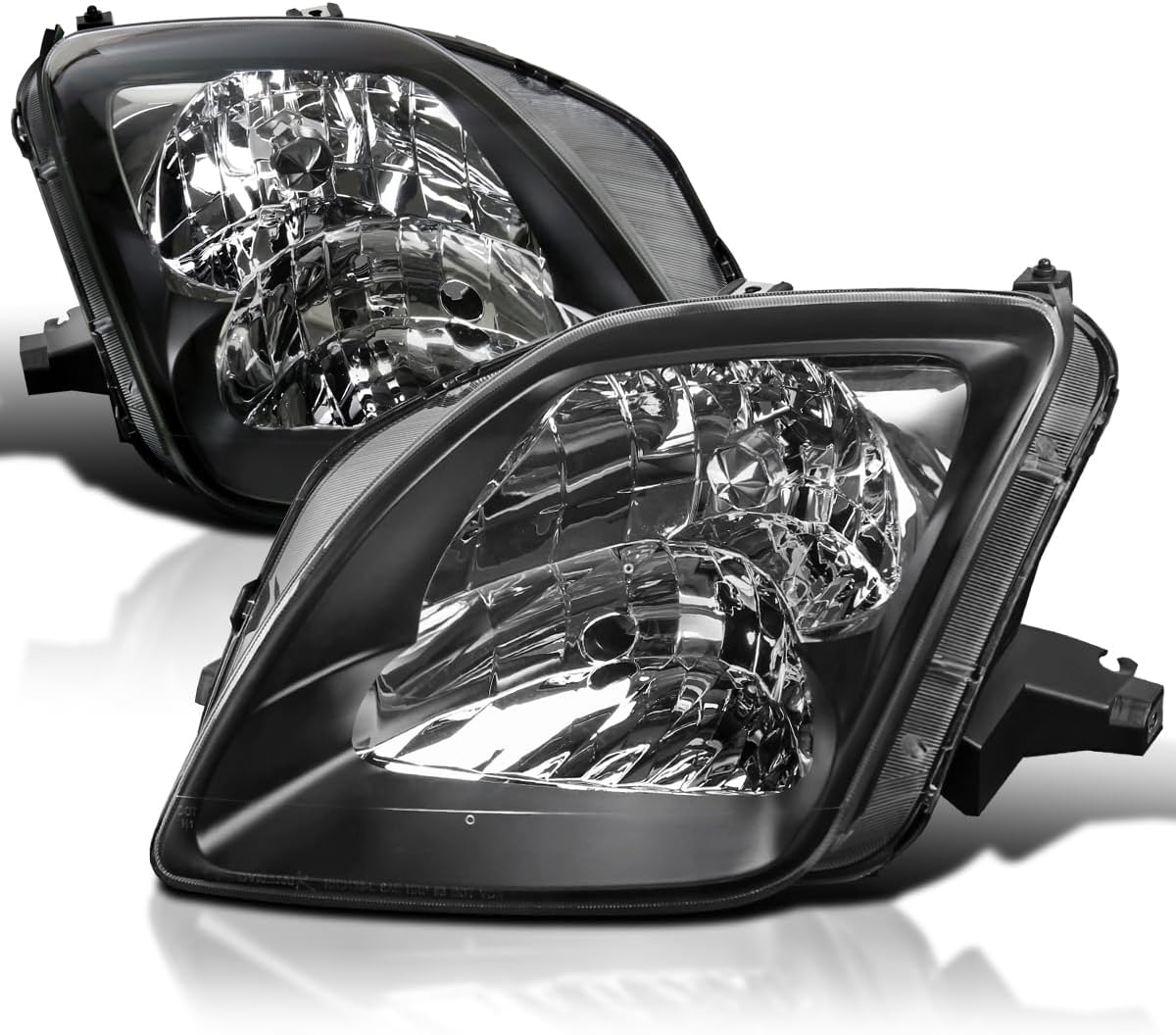 BRAND, CATEGORY, HEADLIGHT ASSEMBLIES, SPEC-D TUNING, Spec-D Tuning Black Bezel Headlights Compatible with 1997-2001 Honda Prelude L+R Pair Head Light Lamp Assembly