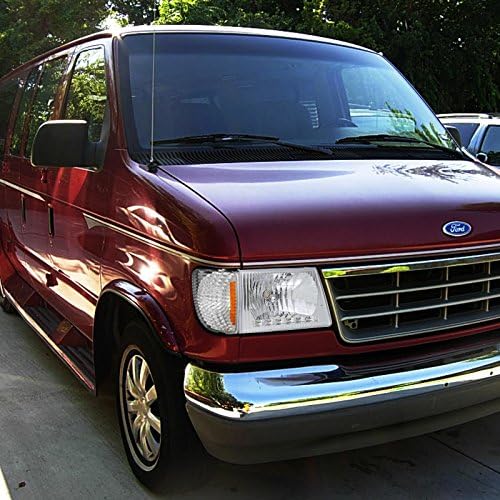 BRAND, CATEGORY, SIDE MARKER & CORNERING & COMBOS, SPEC-D TUNING, Spec-D Tuning Black Housing Clear Lens Corner Lights Compatible with 1992-2006 Ford Econoline Van E150 E250 L+R Pair Assembly