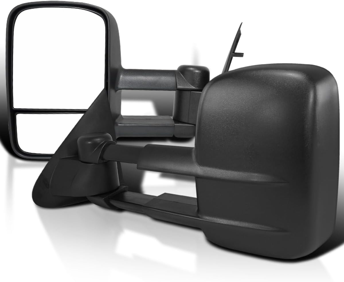 BRAND, CATEGORY, SPEC-D TUNING, TOWING MIRRORS, Spec-D Tuning Black Manual Extend Telescoping Towing Tow Side Mirrors Compatible with 1997-2003 Ford F150/F250