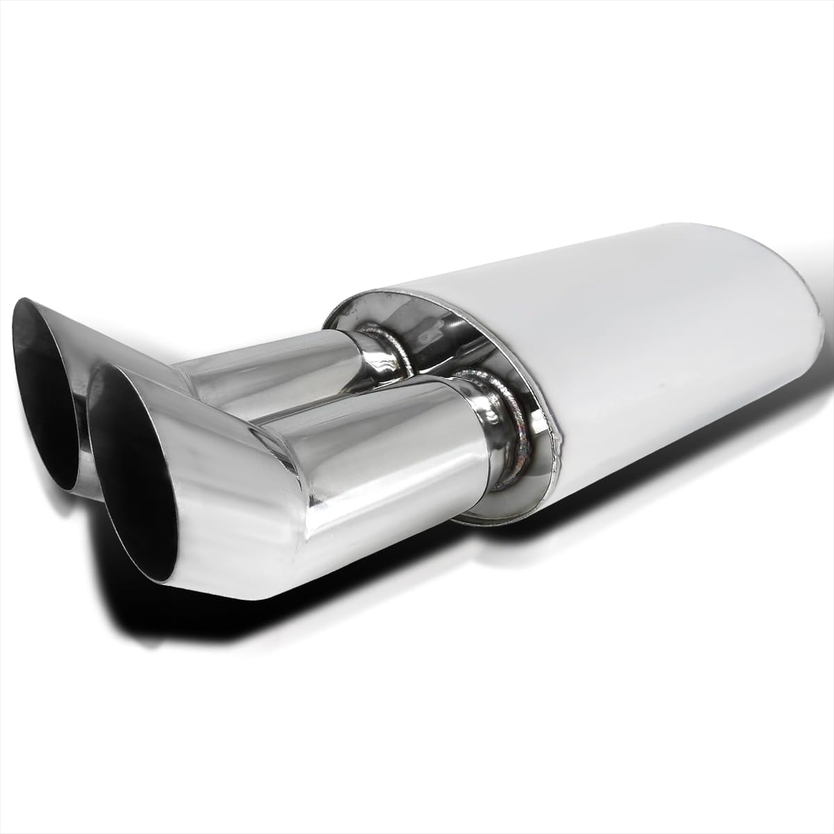 BRAND, CATEGORY, MUFFLERS, SPEC-D TUNING, Spec-D Tuning Dual Slant Tip 3" Outlet 2.5" Inlet Stainless Exhaust Muffler