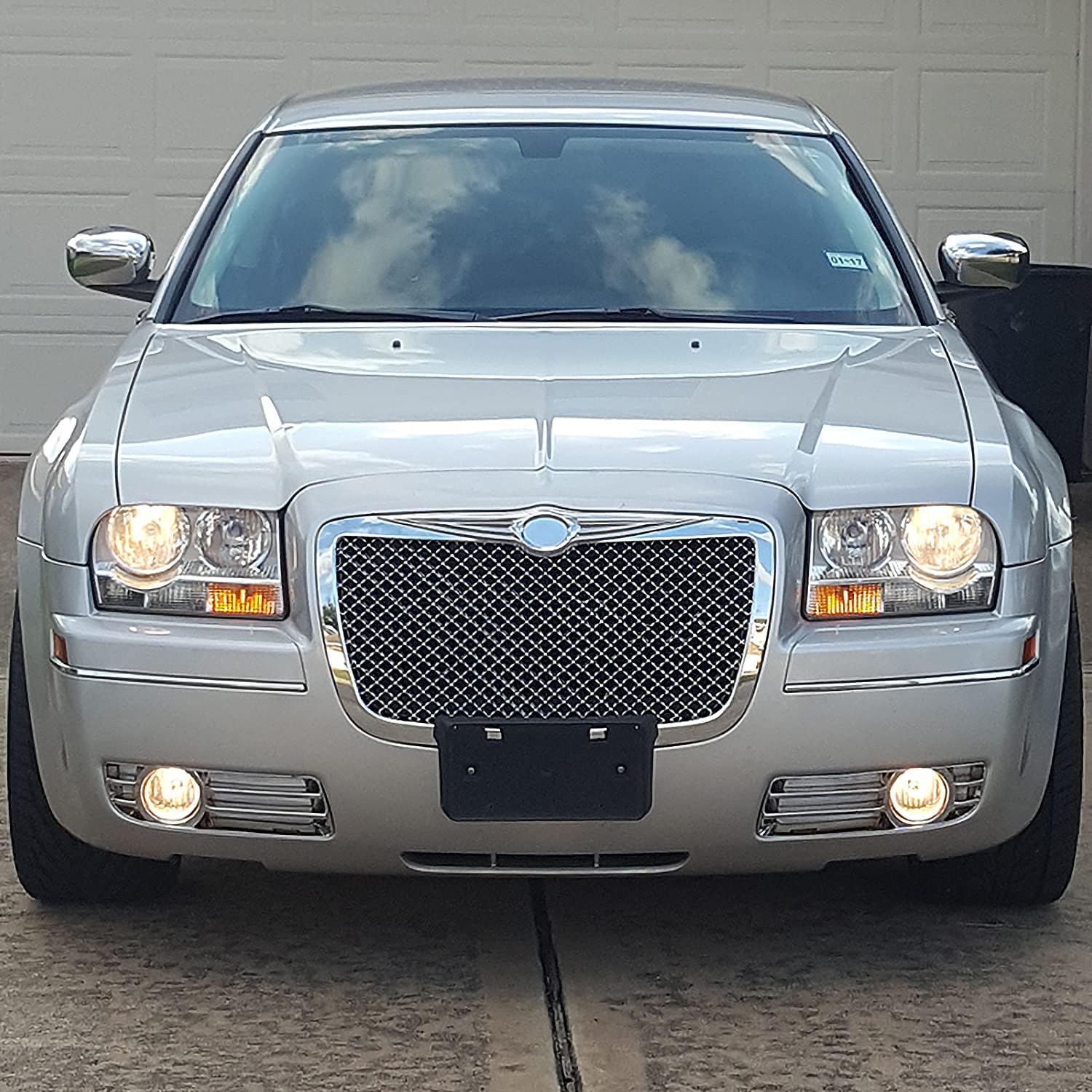 BRAND, CATEGORY, GRILLES, SPEC-D TUNING, Spec-D Tuning Front Chrome Mesh Grill Grille Compatible with 2005-2010 Chrysler 300 300C