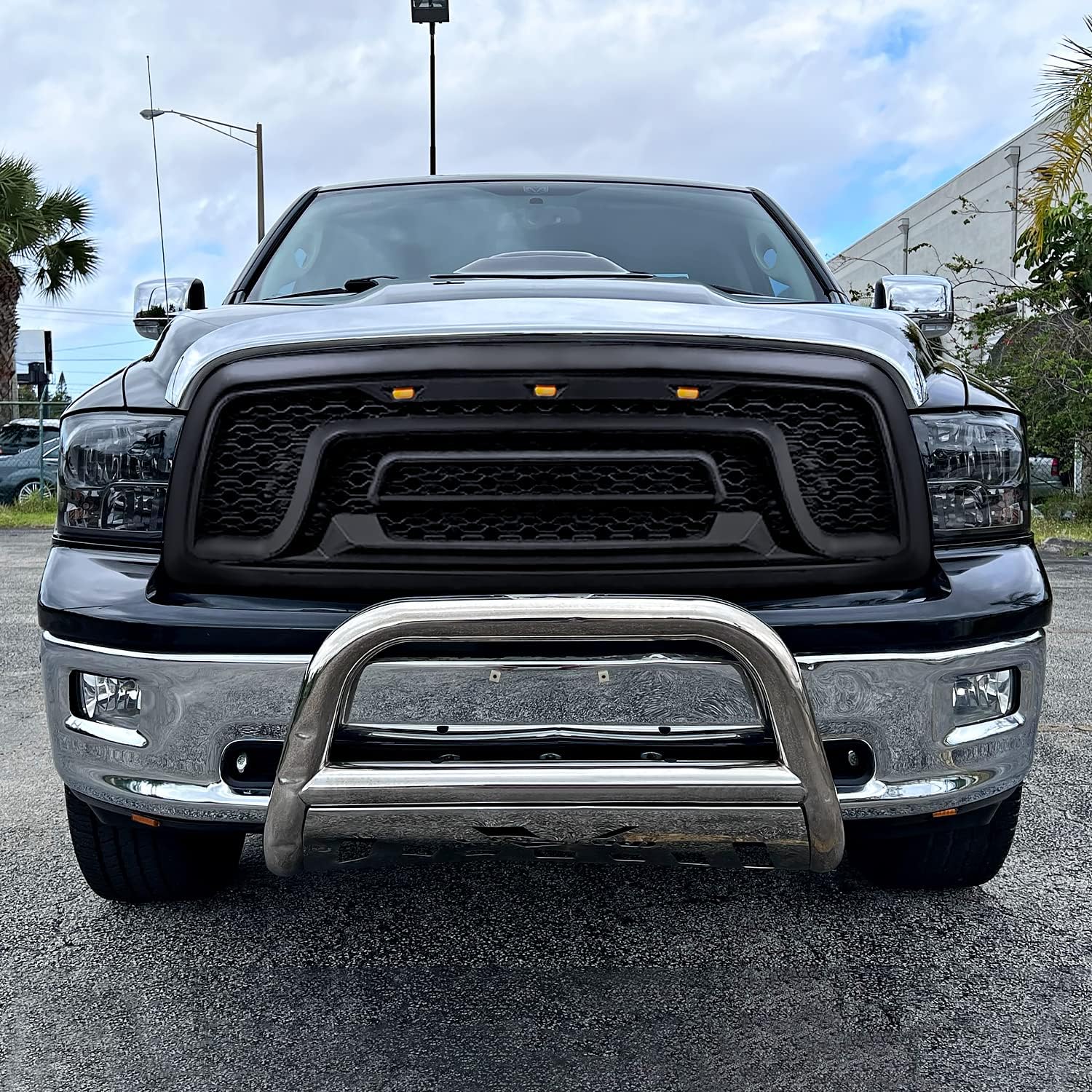 BRAND, CATEGORY, GRILLES, SPEC-D TUNING, Spec-D Tuning Front Grille w/Amber LED Lights Compatible with 2009-2012 Dodge Ram 1500