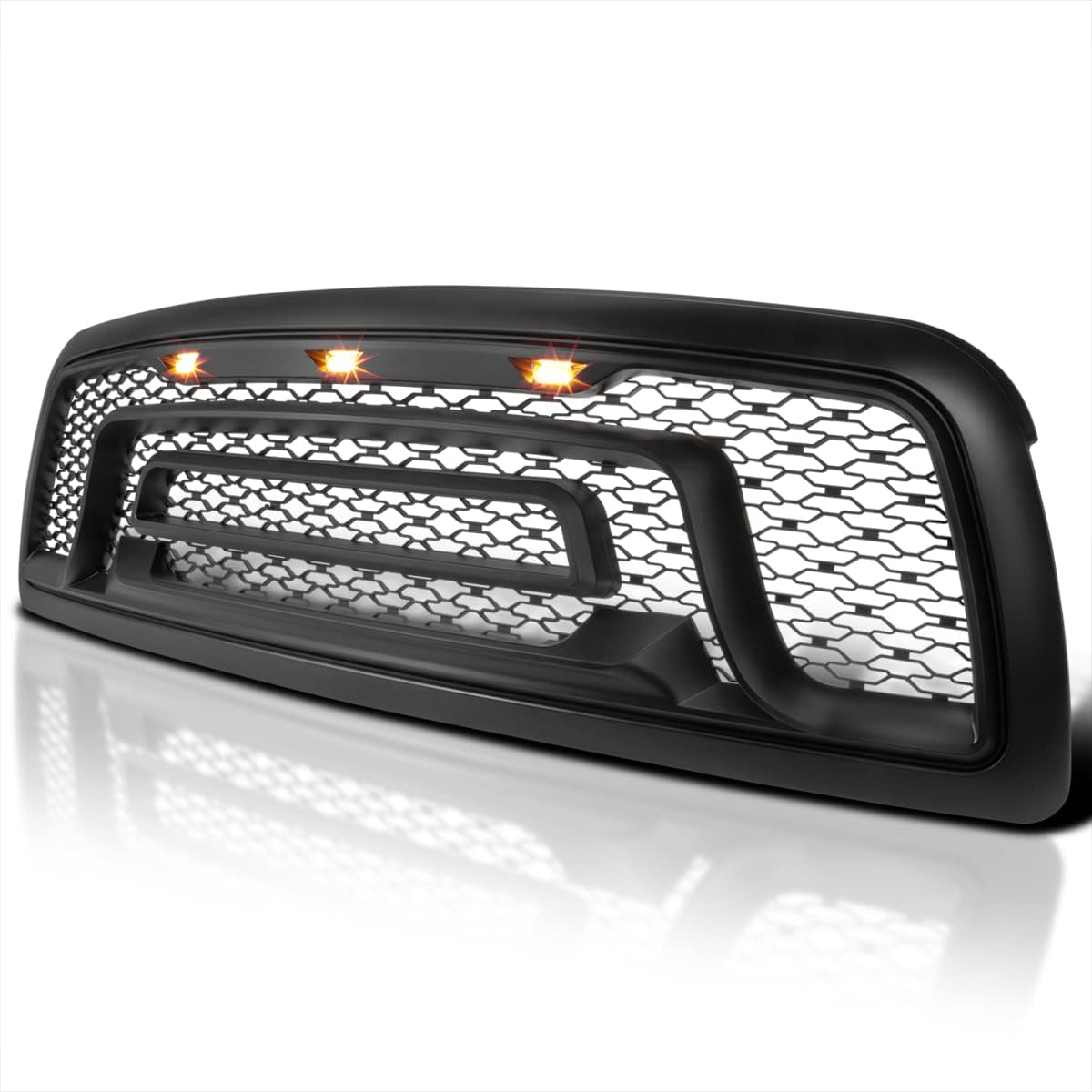 BRAND, CATEGORY, GRILLES, SPEC-D TUNING, Spec-D Tuning Front Grille w/Amber LED Lights Compatible with 2009-2012 Dodge Ram 1500