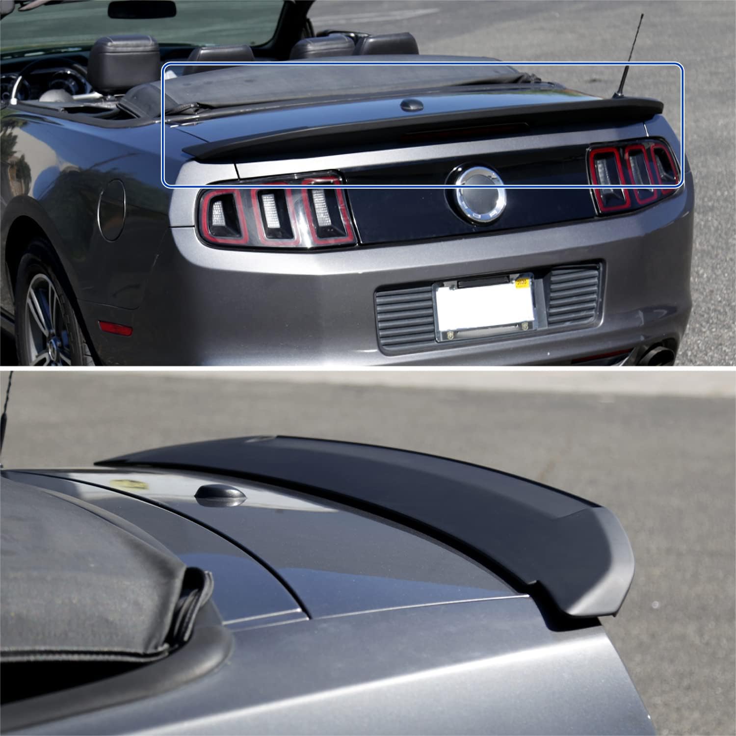 BRAND, CATEGORY, SPEC-D TUNING, SPOILERS, Spec-D Tuning Matte Black Shelby GT500 Style ABS Rear Trunk Spoiler Compatible with 2010-2014 Ford Mustang Models