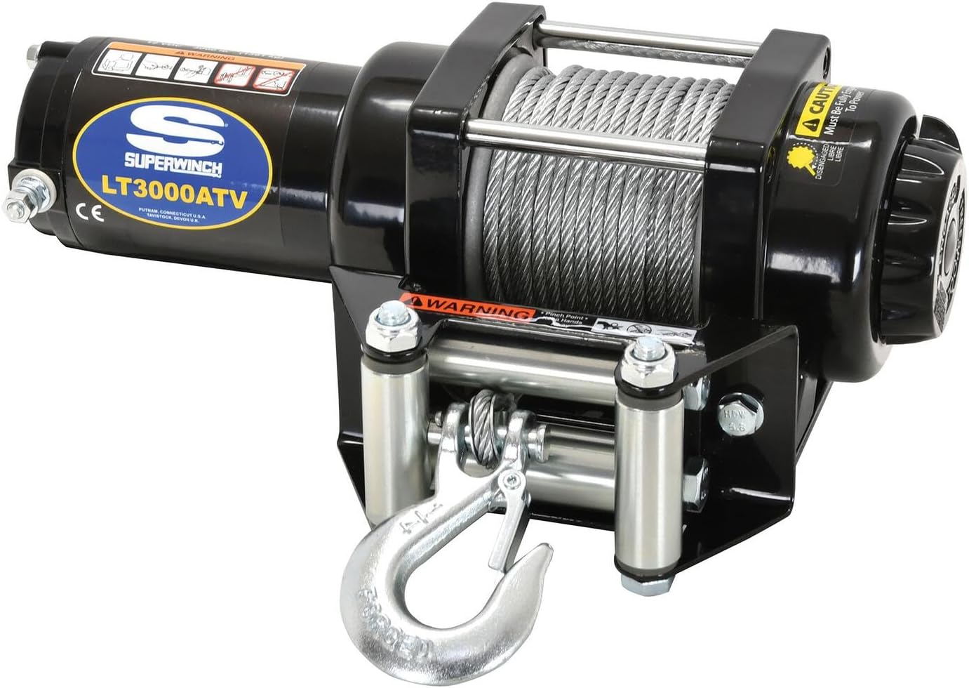 BRAND, CATEGORY, SUPERWINCH, WINCHES, Superwinch 1130220 LT3000 12V DC WInch 3,000lb/1361kg Single Line Pull with Roller Fairlead, 3/16in x 50ft Steel Wire Rope, Corded Handheld Remote