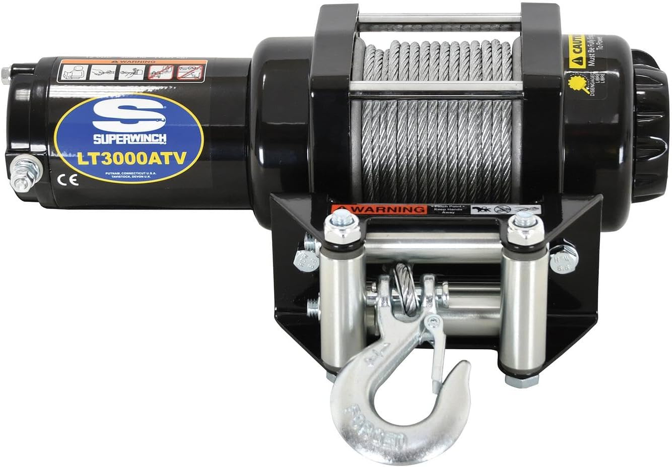 BRAND, CATEGORY, SUPERWINCH, WINCHES, Superwinch 1130220 LT3000 12V DC WInch 3,000lb/1361kg Single Line Pull with Roller Fairlead, 3/16in x 50ft Steel Wire Rope, Corded Handheld Remote