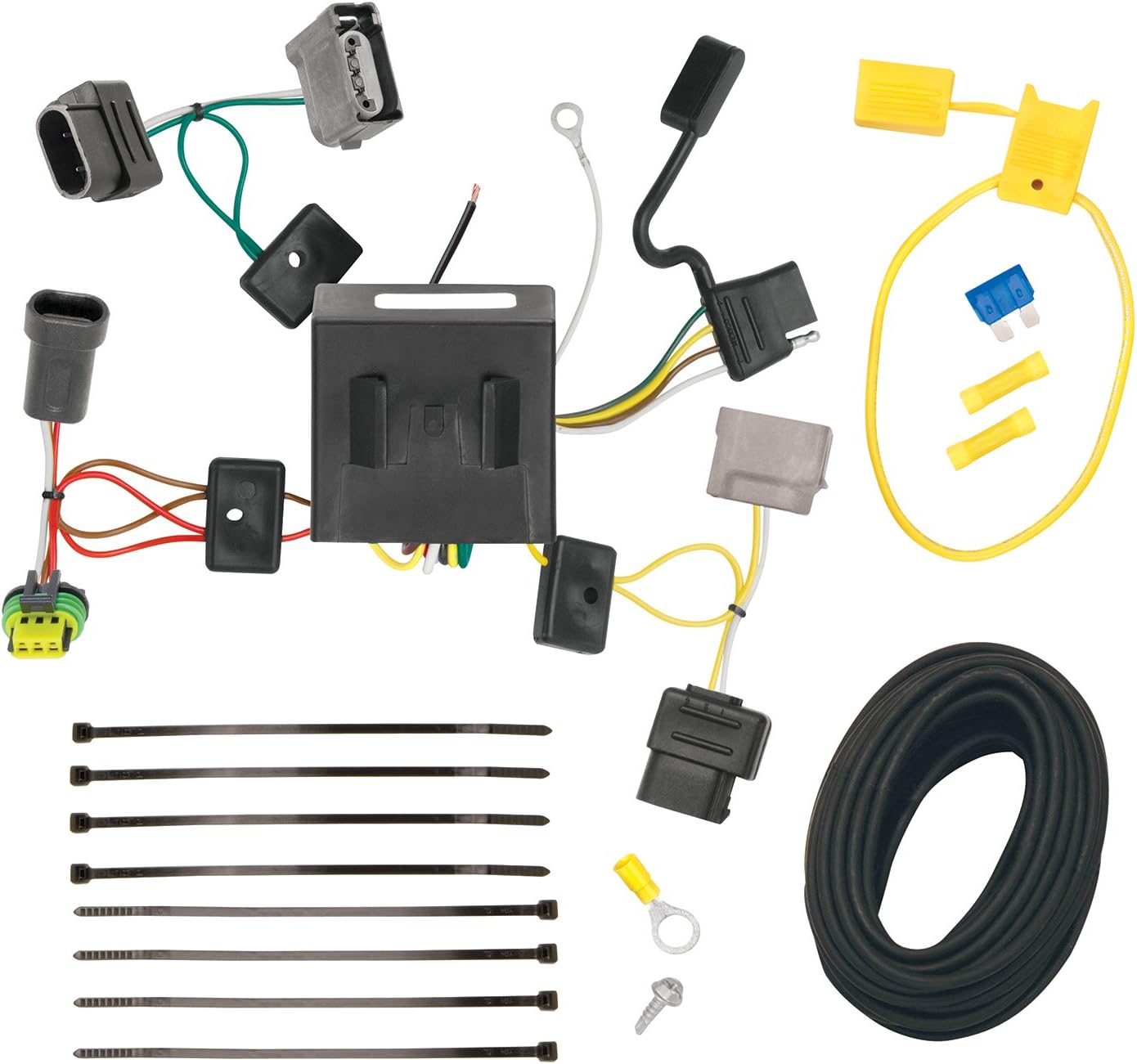 BRAND, CATEGORY, CONNECTORS, TEKONSHA, Tekonsha T-One® T-Connector Harness, 4-Way Flat, Compatible with Select Dodge Journey Black