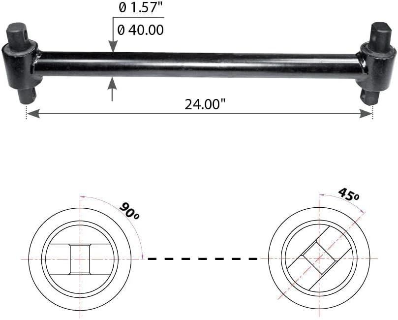 BRAND, BUSHING KITS, CATEGORY, FORTPRO, Torque Rod with Bushing Compatible with Freightliner Rear FAS Airliner I, II Series Trucks Replaces 681-326-6716 | F317229