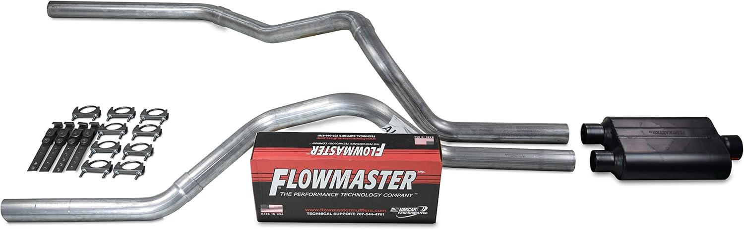 BRAND, CATEGORY, EXHAUST PIPES & TIPS, TRUCK EXHAUST KITS, Truck Exhaust Kits - Shop Line Dual Exhaust System 2.5 AL Pipe Flowmaster Super 44