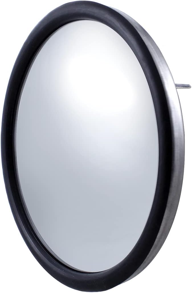 BRAND, CATEGORY, EXTERIOR MIRRORS, UNITED PACIFIC, United Pacific 60036 Stainless Steel Tripod Fender Mirror Mount 8 ½” Round Convex Mirror, Chrome Plated, Adjustable Legs, Wide Angle Mirror – ONE unit