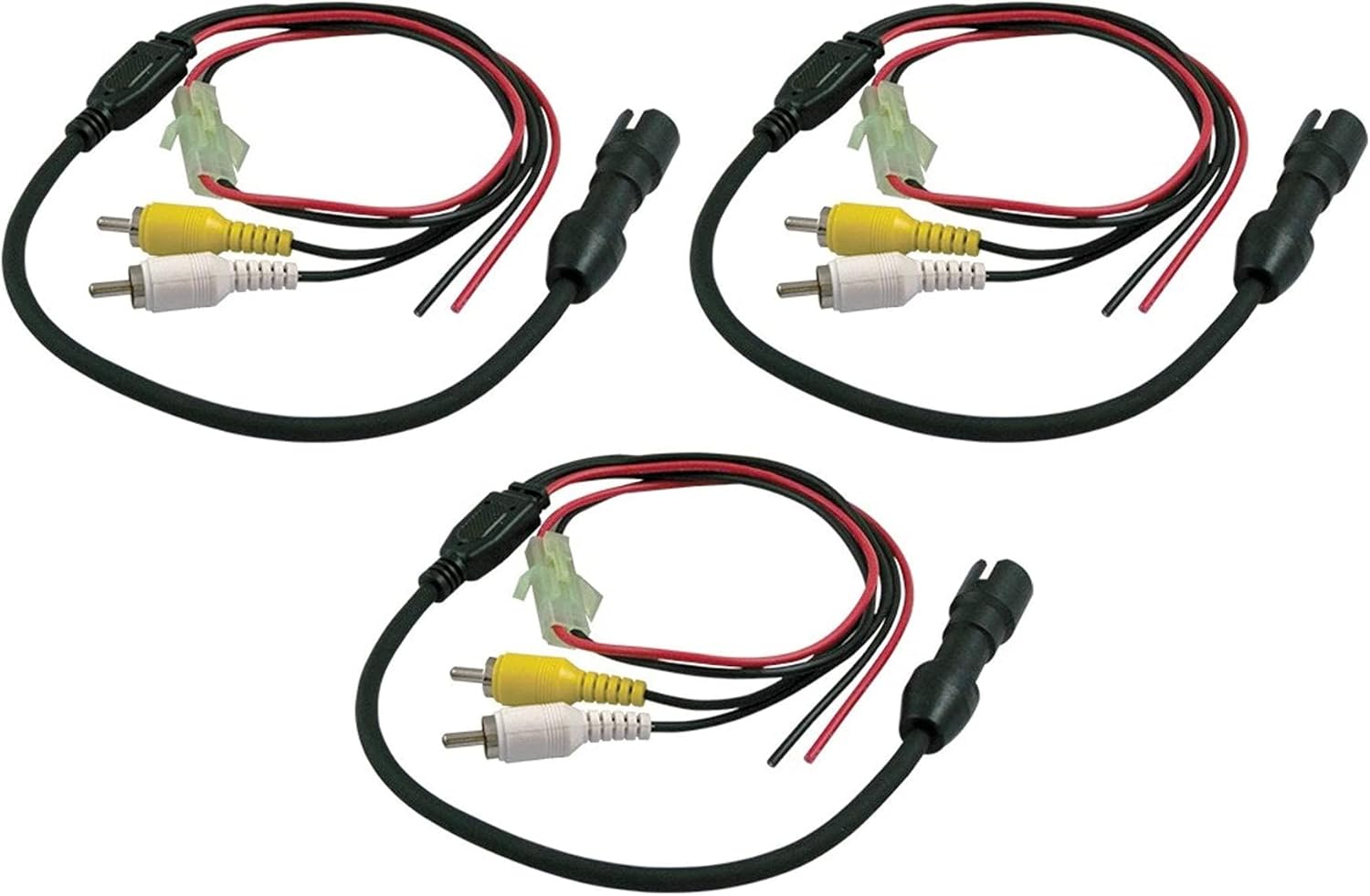 BRAND, CATEGORY, VEHICLE BACKUP CAMERAS, VOYAGER, Voyager 31300006 Camera Connector, 4-pin Female Camera Adapter to RCA Connectors with Power, Used to Tie The Camera Into Multi-plexing Systems and/or Video and Digital Recorders (Pack of 3)