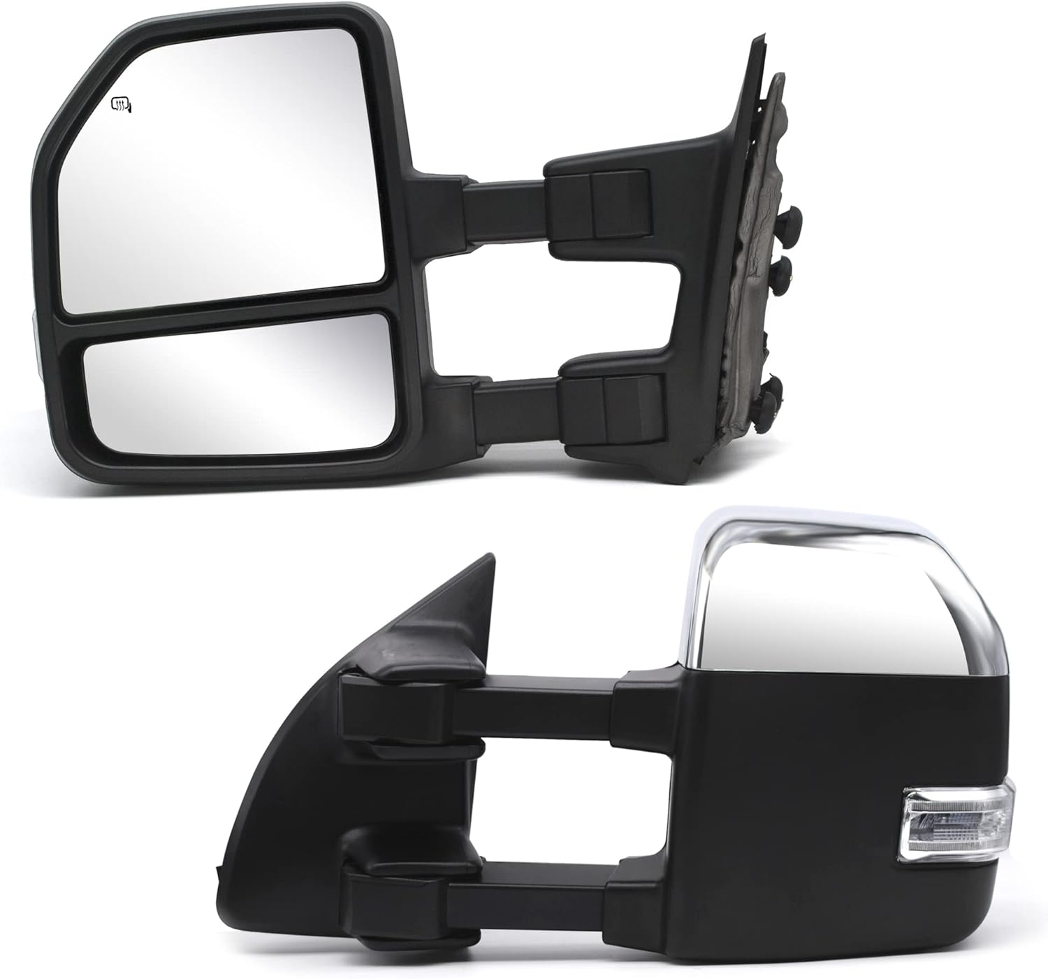 BRAND, CATEGORY, TOWING MIRRORS, WLLW, WLLW [Upgrade Style] Towing Mirrors for Ford F-250 F-350 F-450 F-550 Super Duty 1999-2016 Manual Adjustment Control Glass Manual Telescoping Folding A Pair Tow Mirror Chrome Cap