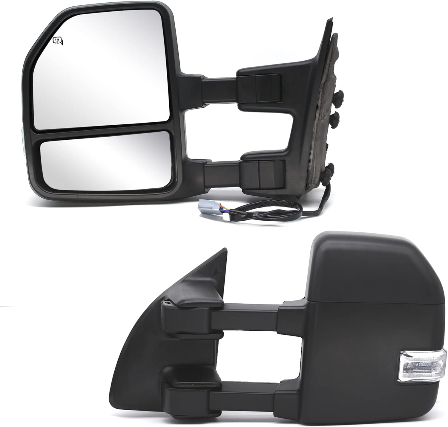 BRAND, CATEGORY, TOWING MIRRORS, WLLW, WLLW [Upgrade Style] Towing Mirrors for Ford F250 F350 F450 F550 Super Duty 1999 2000 2001 2002 2003 2004 2005 2006 2007 Power Heated Turn Signal Lamp Auxiliary Light Tow Mirror Black Housing