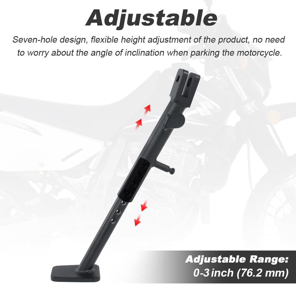 BRAND, CATEGORY, KICKSTANDS & JIFFY STANDS, XITOMER, Xitomer 0-3'' for DR650 Motorcycle Adjustable Kickstand Side stand Fit for 1996-2020 2021 2022 2023 DR650 Adjustable Side Stand