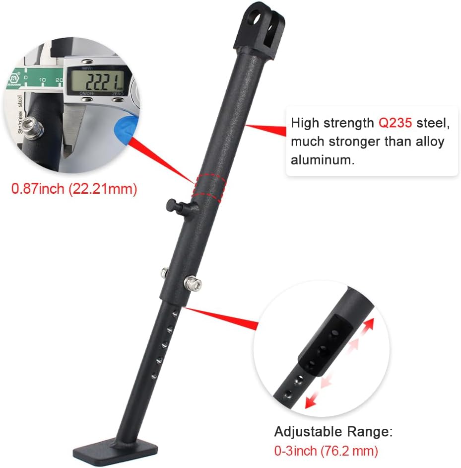 BRAND, CATEGORY, KICKSTANDS & JIFFY STANDS, XITOMER, Xitomer 0-3 inch Motorcycle Adjustable Kickstand Fit for CRF250F 2024 2023 2022 2021 2020 CRF250F 2019-2024, Motorcycle Adjustable Side Stand Adjustable Kick Stand