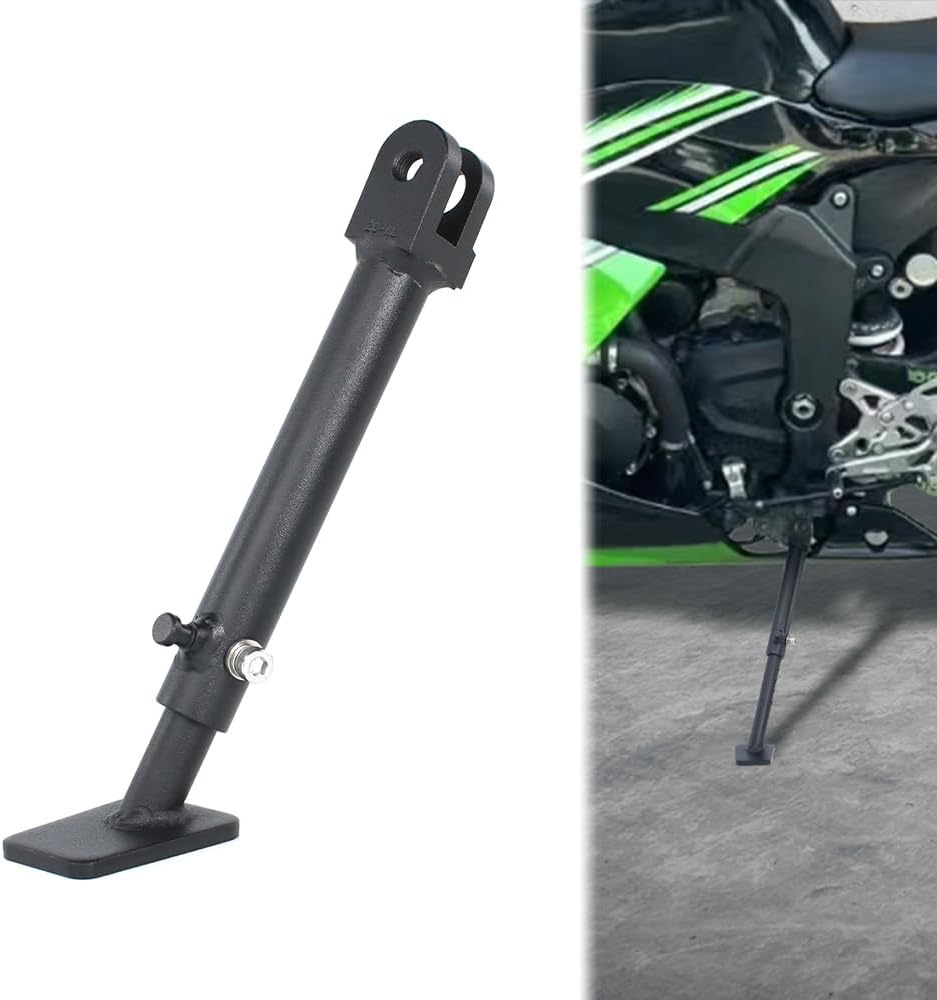 BRAND, CATEGORY, KICKSTANDS & JIFFY STANDS, XITOMER, Xitomer 0-3 inch Steel Adjustable Kickstand Fit for Ninja ZX-6R 2024 2023 2022 2021 2020 ZX-6R 2019 2018 2017 2016 ZX-6R 2013-2024, Motorcycle Adjustable Side Stand Adjustable Kickstand