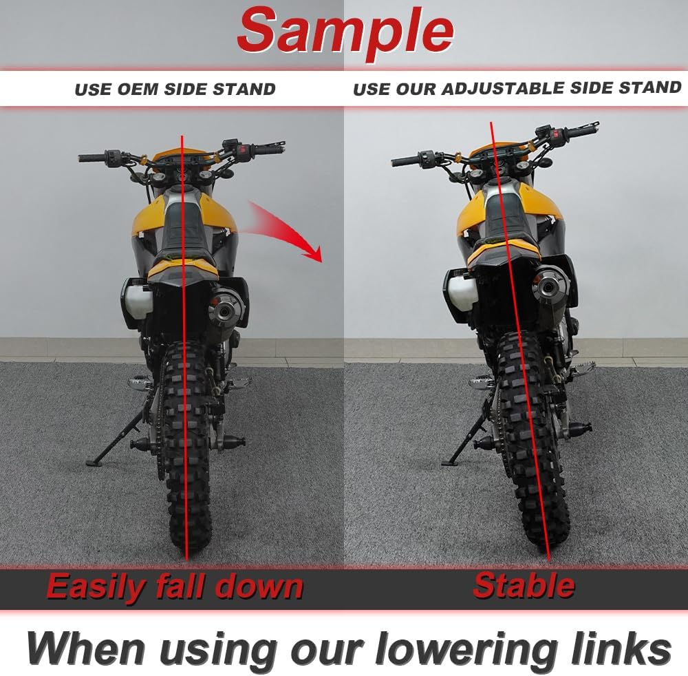 BRAND, CATEGORY, KICKSTANDS & JIFFY STANDS, XITOMER, Xitomer 0-4'' Motorcycle Adjustable Kickstand, Fit for CRF250L 2021-2020, CRF300L Rally 2022-2024, CRFL300LS/ CRF300L 2023 2024 Motorcycle Adjustable Side Stand Kickstand (Black)