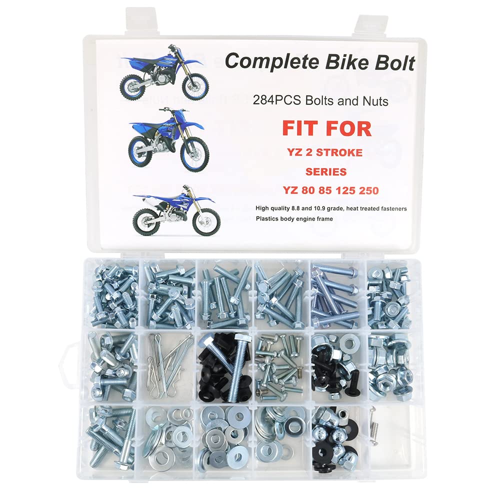 BODY KITS, BRAND, CATEGORY, XITOMER, Xitomer 284 PCS Bolts Kit Fit for YZ 80 85 125 250 YZ85 YZ125 YZ250 WR250F WR250R WR250X WR400F WR450F YZ250F YZ450F, Body Plastic Fenders Frame engine Bolts Kits