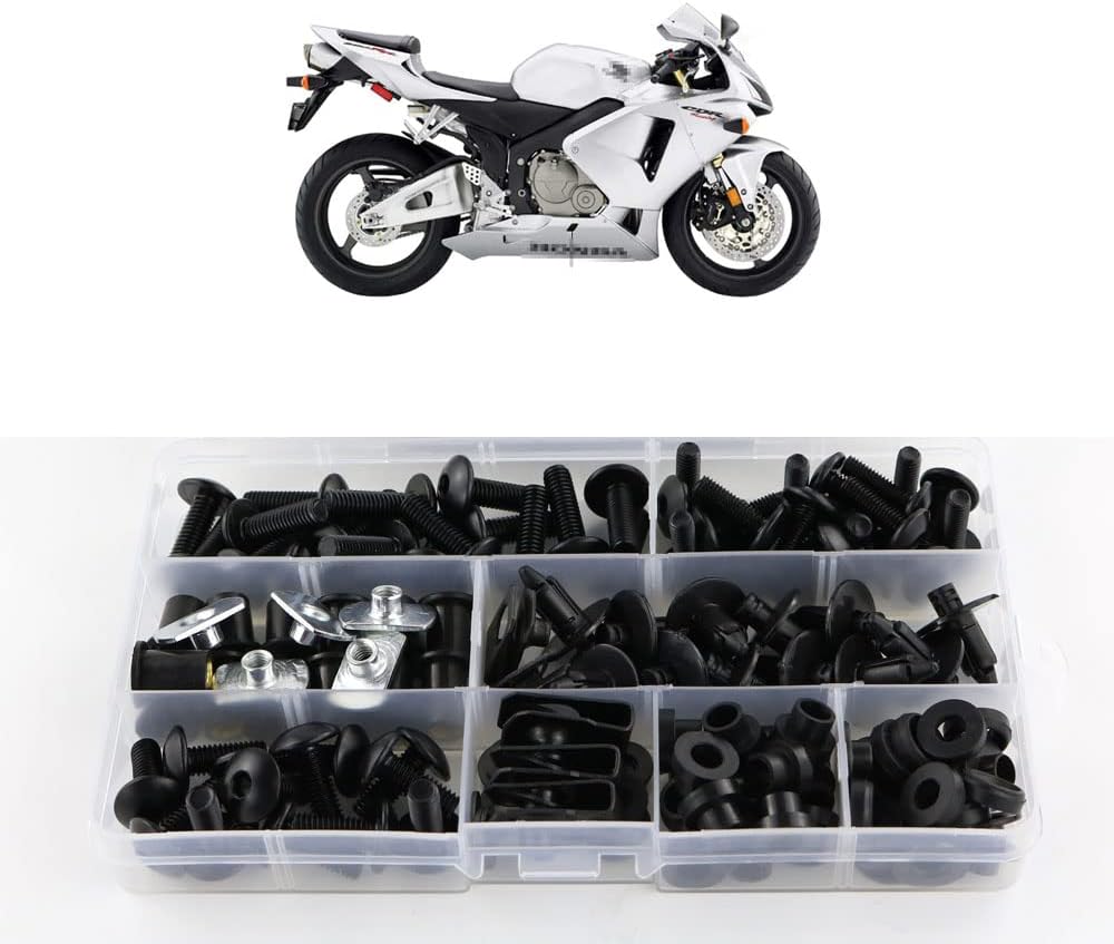 BRAND, CATEGORY, FAIRING KITS, XITOMER, Xitomer Fairing Bolts Kits, Fit for CBR600RR 2003 2004 2005, Mounting Kits Washers/Nuts/Fastenings/Clips/Grommets (Matte Black)