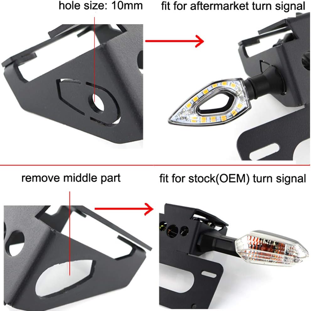 BRAND, CATEGORY, FENDER ELIMINATORS, XITOMER, Xitomer Tail Tidy/Fender Eliminator Kits, Fit for 2024 2023 Ninja ZX-6R ZX6-R 636 2019 2020 2021 2022, for OEM License Plate Light, Compatible with OEM/Stock and Aftermarket Turn Signal