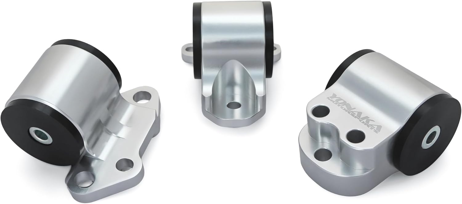 BRAND, CATEGORY, ENGINE MOUNTS, YONAKA MOTORSPORTS, Yonaka Aluminum Motor Mount Kit Compatible/Replacement for EG 92-95 Civic 94-97 Del Sol 94-01 Acura Integra D/B Series 3-Post