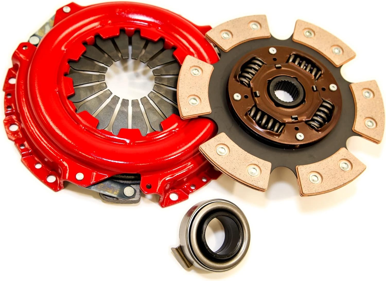 BRAND, CATEGORY, COMPLETE CLUTCH SETS, YONAKA MOTORSPORTS, Yonaka B-Series 6 Puck Stage 3 Performance Heavy Duty Clutch/Flywheel Kit Compatible with Honda/Acura