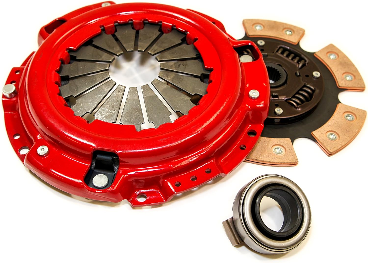 BRAND, CATEGORY, COMPLETE CLUTCH SETS, YONAKA MOTORSPORTS, Yonaka Compatible with Honda H-Series 6 Puck Stage 3 Performance Heavy Duty Clutch Kit Set Ceramic Disc H22 H23 F22 F23