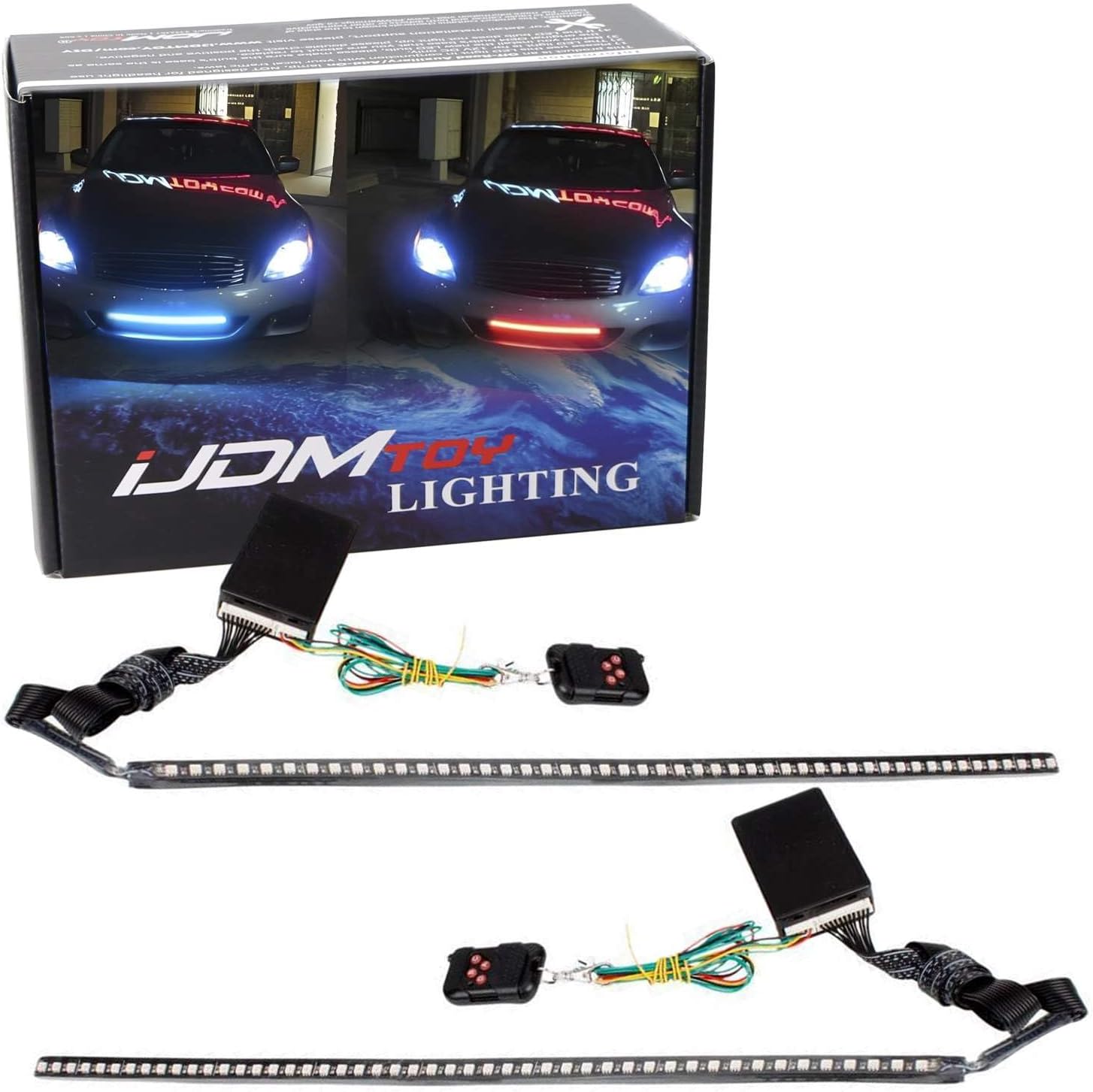 BRAND, CATEGORY, IJDMTOY, NEON LIGHT KITS, iJDMTOY 20 inches 48-LED RGB LED Knight Rider Scanner Lighting Bar Compatible with Car Interior or Exterior Decoration